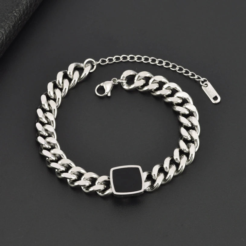 Black / Silver Square Bracelet