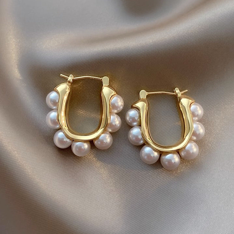 1 Retro Pearl Oval Hoops