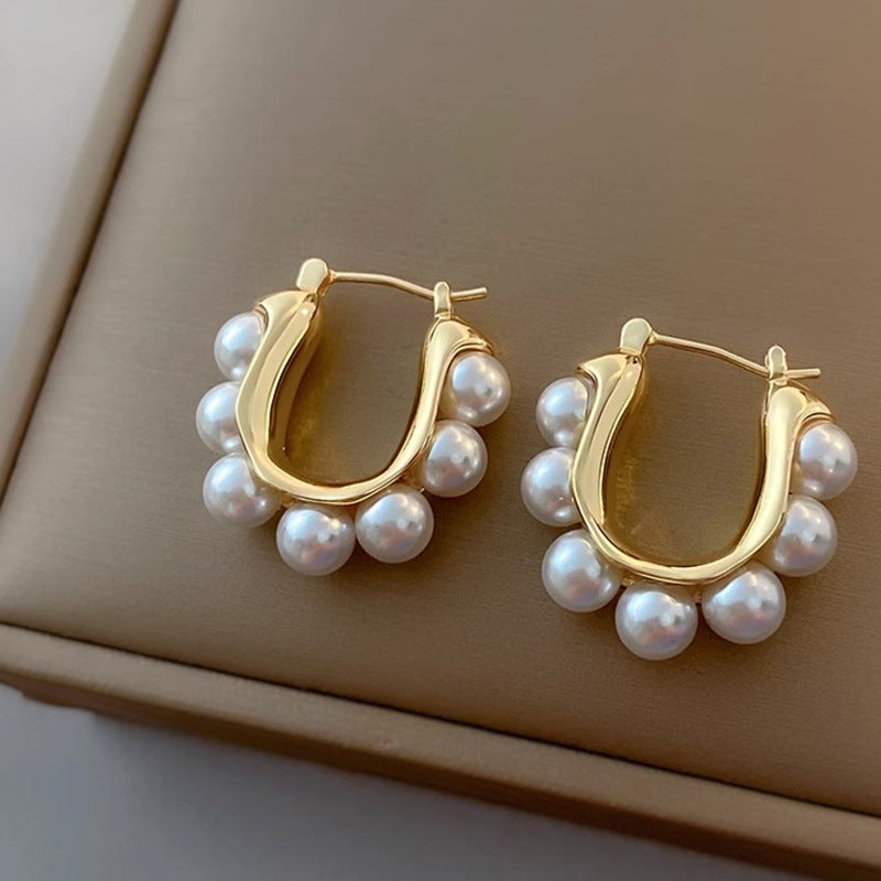 1 Retro Pearl Oval Hoops