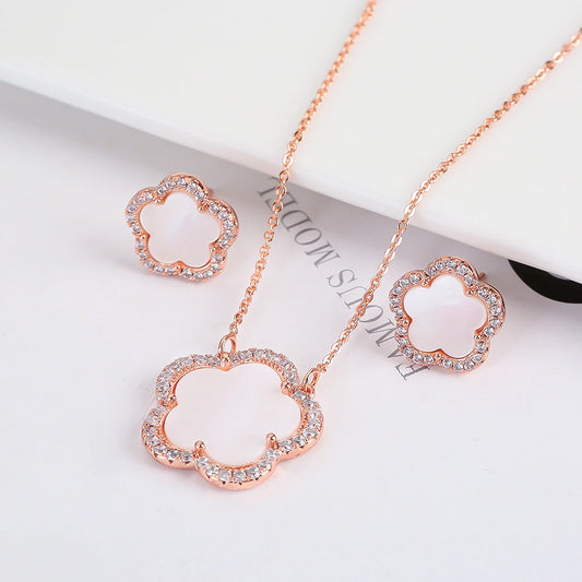 5 Rose Gold Flower Set